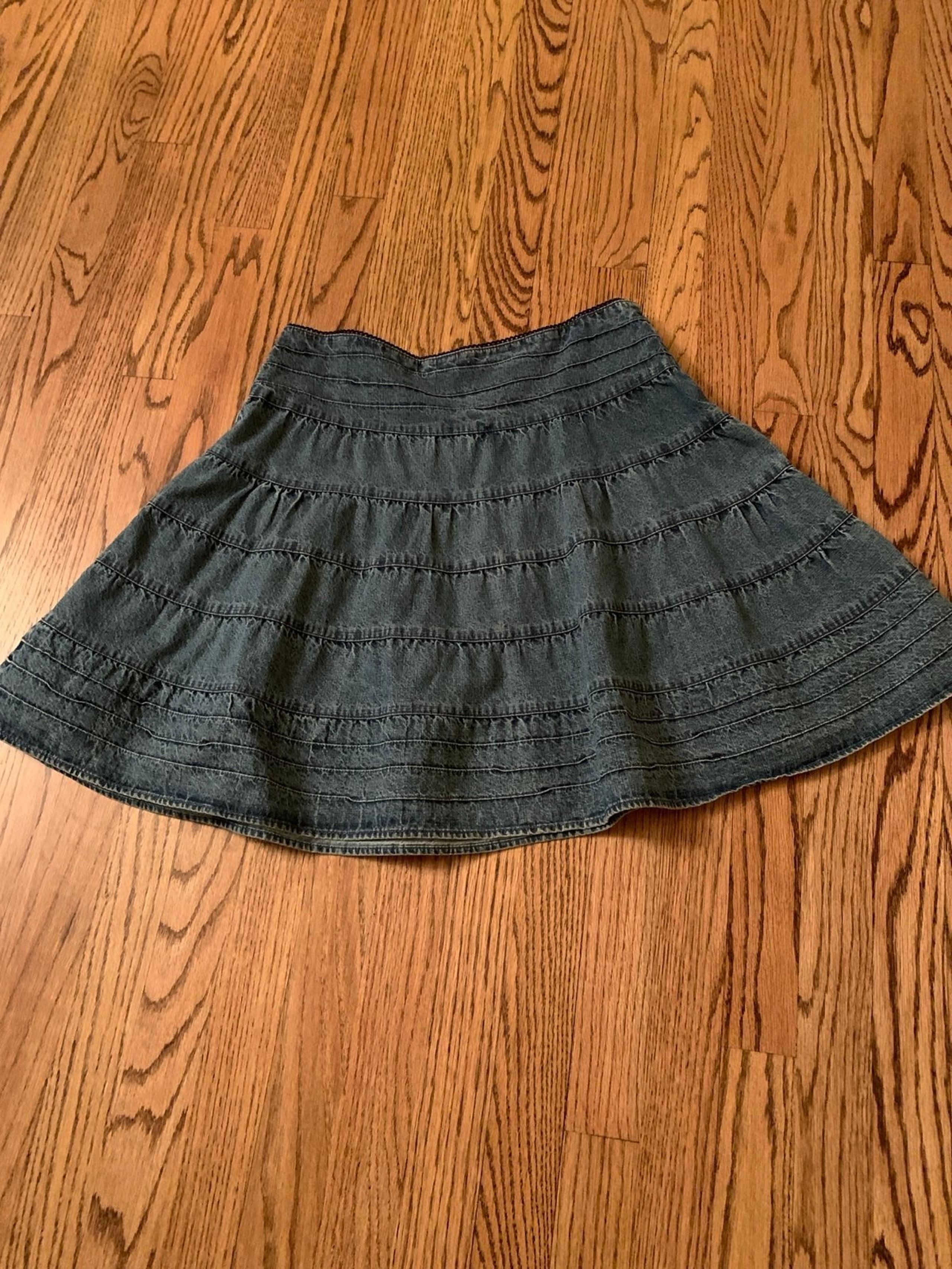 Blue denim skirt