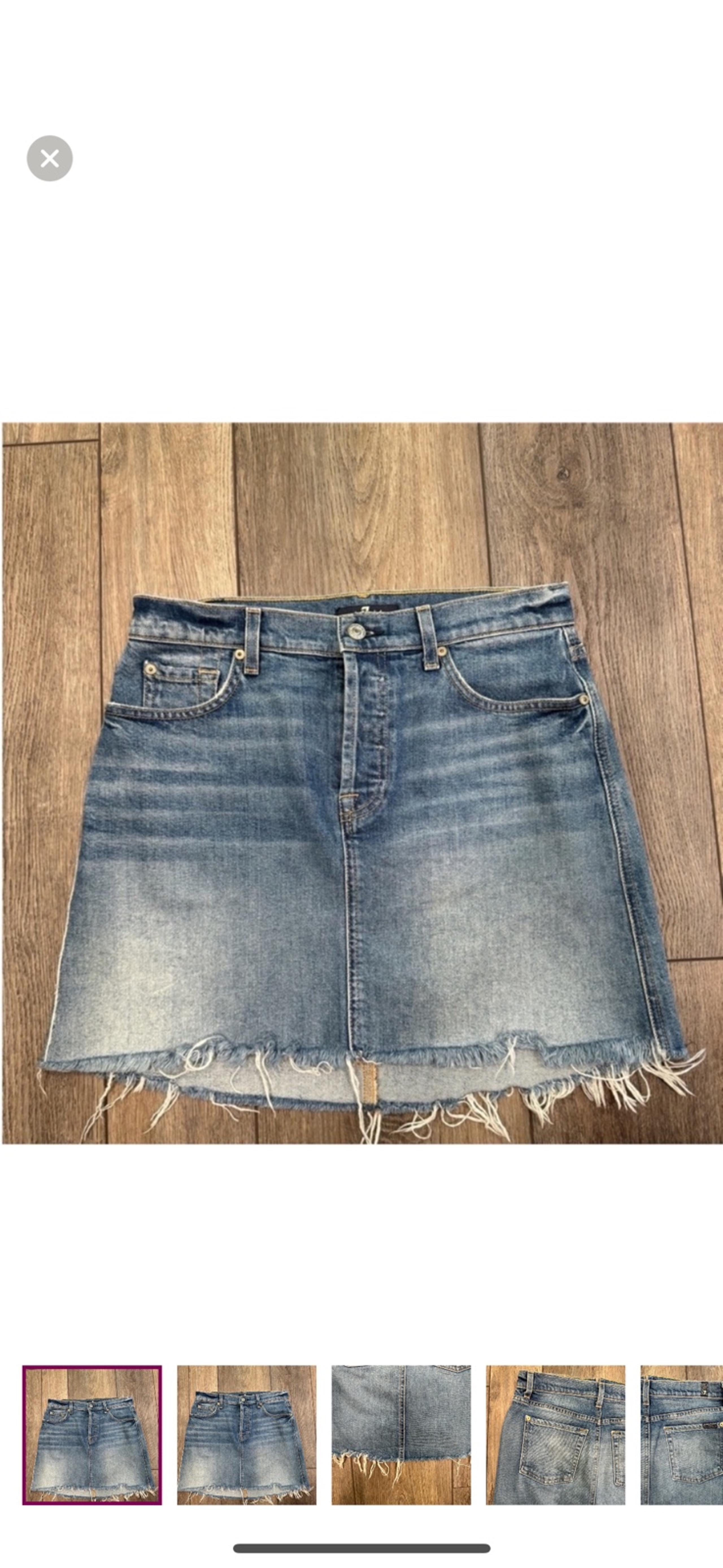 7 For All Mankind women’s denim blue jean mini skirt 27