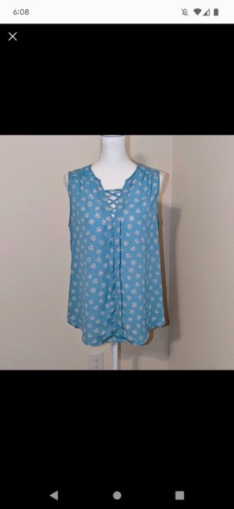 Pleione flowy floral strappy v neck sleeveless top M