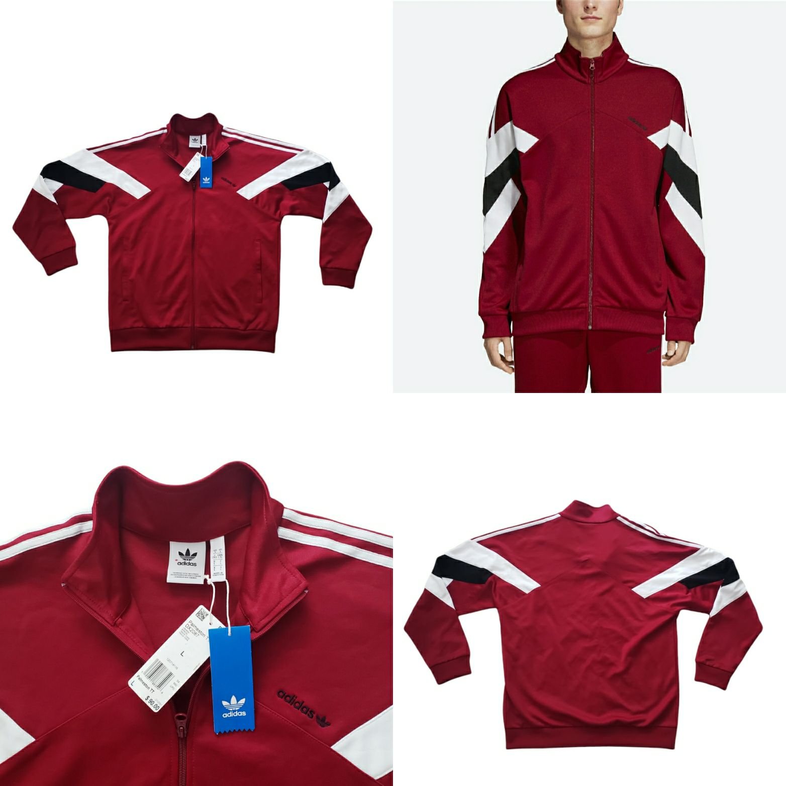 Men's Adidas Originals Palmeston Track Jacket Full Zip Medium DX2087 Colorblock