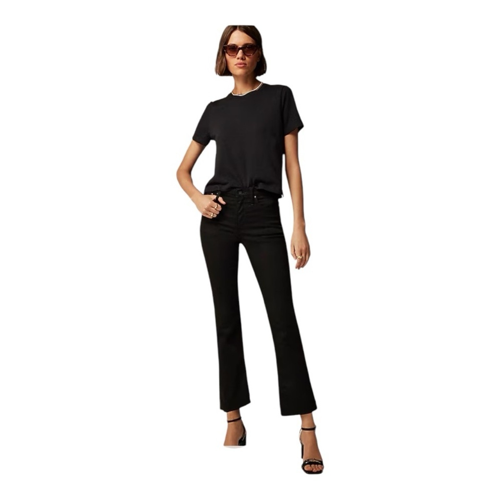 J. Crew Mid-rise cropped kick out jean in 2003 super-stretch in Black CC527 NEW