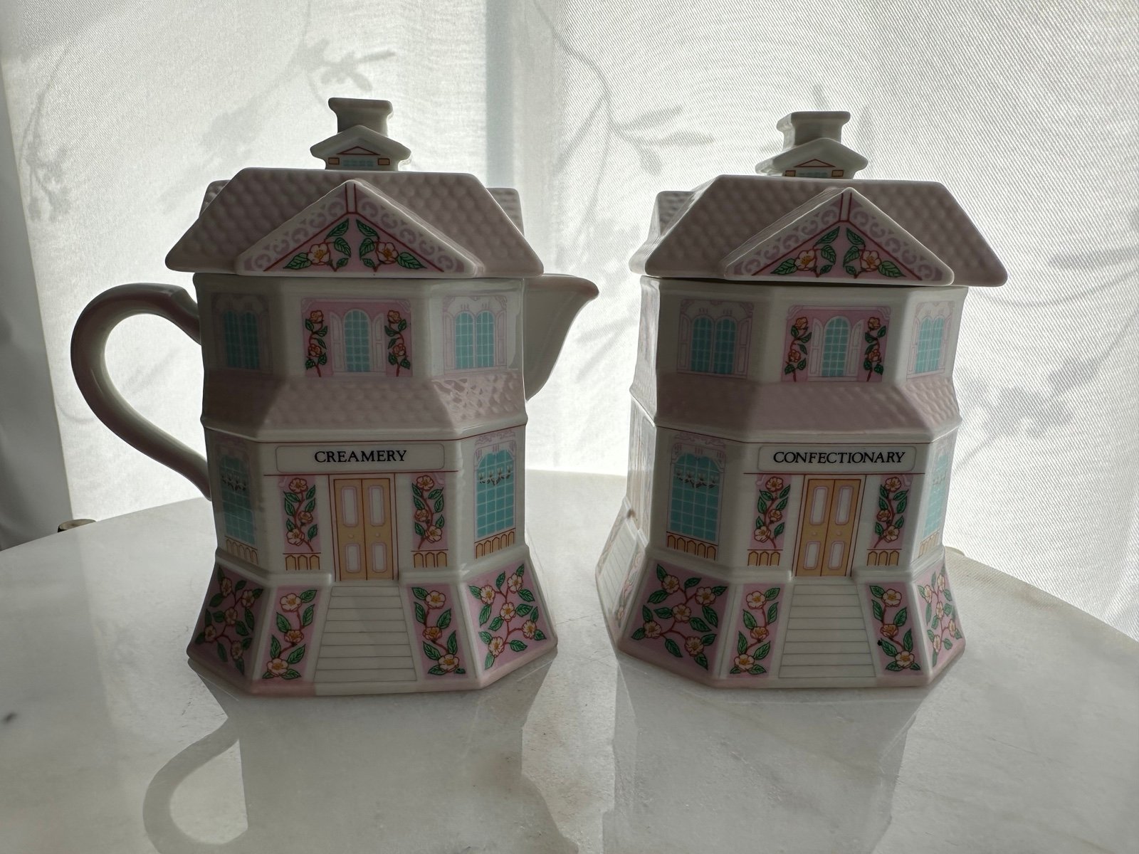 Lenox Village Creamer (Creamery) and Sugar (Confectionary) set of 2 (no spoon)