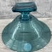 Vidrios San Miguel Teal Recycled Glass Pedestal Footed Bowl Handmade Spain