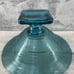 Vidrios San Miguel Teal Recycled Glass Pedestal Footed Bowl Handmade Spain