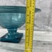 Vidrios San Miguel Teal Recycled Glass Pedestal Footed Bowl Handmade Spain