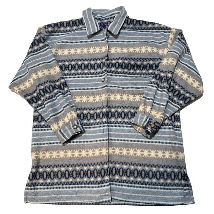 BUGLE BOY SNOW FLEECE BUTTON DOWN BLUE SIZE MEDIUM | V1