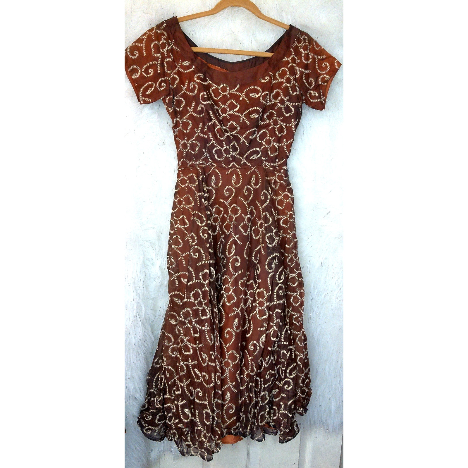 Vintage 1950s Mid Century Frances Prisco Dress READ
