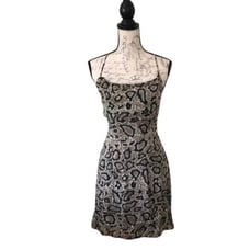 Vintage 90s MERIVALE AUSTRALIA lined Snake print dress S