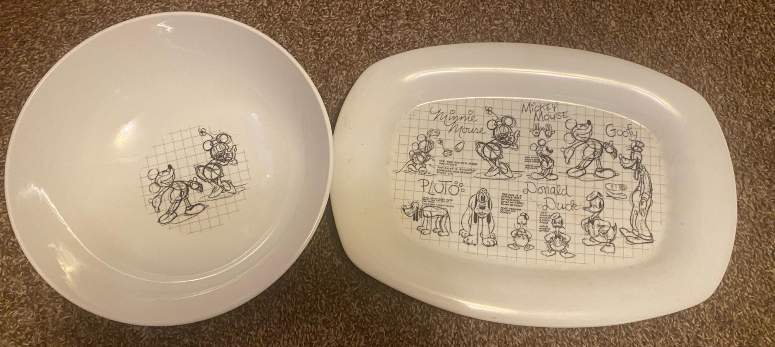 Disney Sketchbook platter and serving bowl