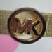 Michael Kors Gold MK Buckle Shiny Textured Belt SZ: M NWOT