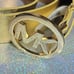 Michael Kors Gold MK Buckle Shiny Textured Belt SZ: M NWOT