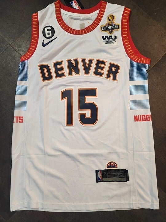Nikola Jokic Denver Nuggets White City Edition Finals & Champs Jersey #15 4XL