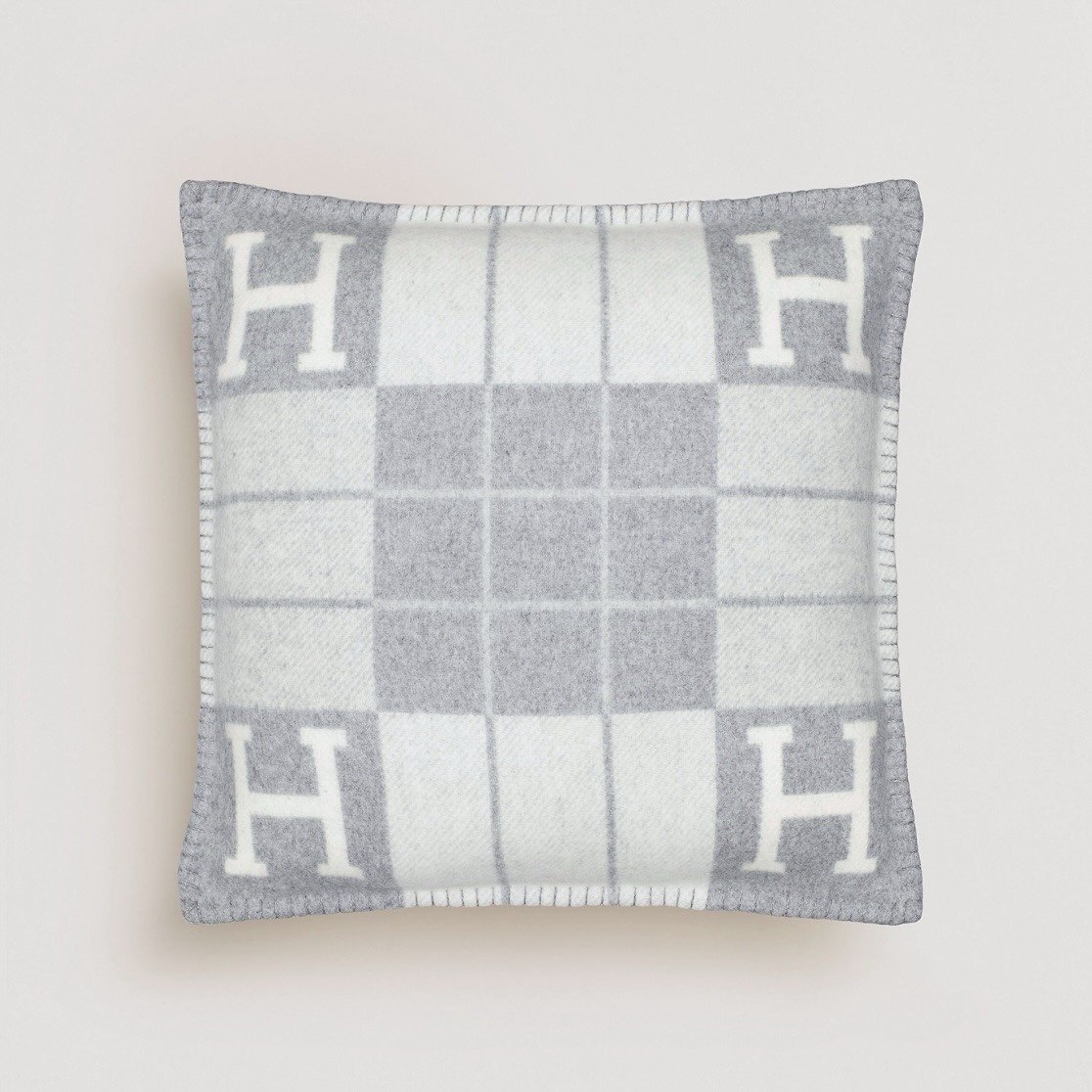 HERMES Classic Gray Avalon III 20” Square Wool H Pillow
