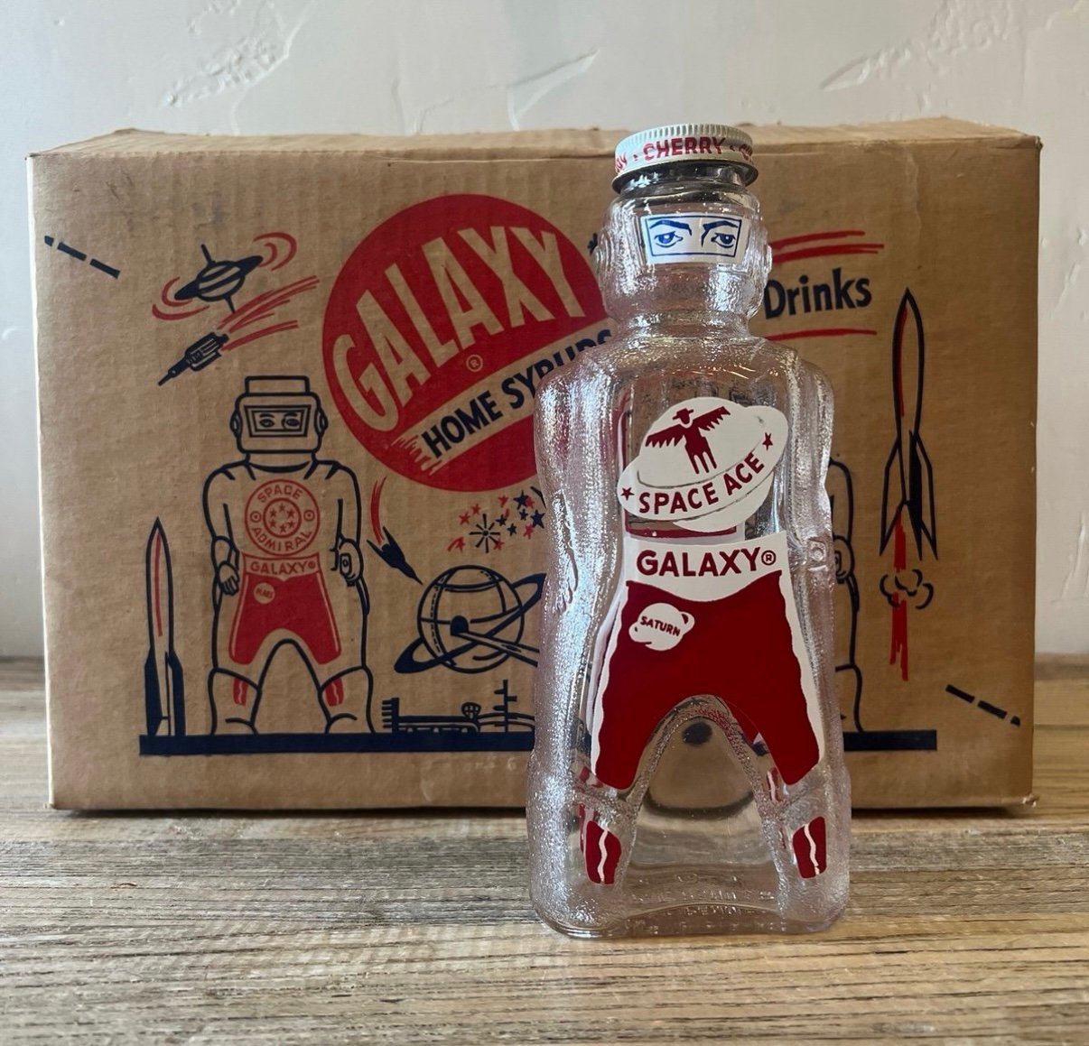 Vintage Galaxy Spaceman Bottle/Bank Red Space Ace