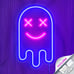 Halloween Ghost Neon Sign Pink Blue - Led Lights for Game Room Neon Sign
