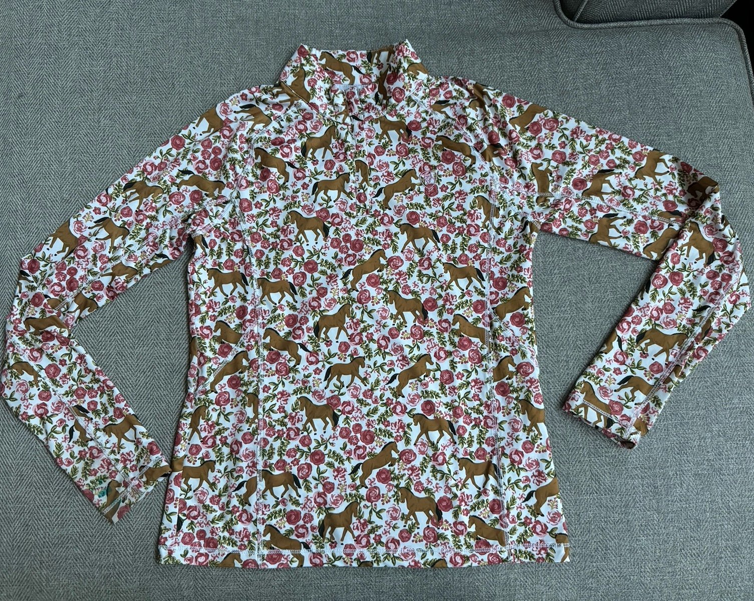 Ariat Tek Lowell 2.0 Base Layer Horse Print Shirt Large size 12