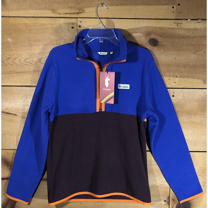 NWT Cotopaxi Amado Fleece Pullover 1/2 Zip Mens Size Small Outdoors Blue/Wine