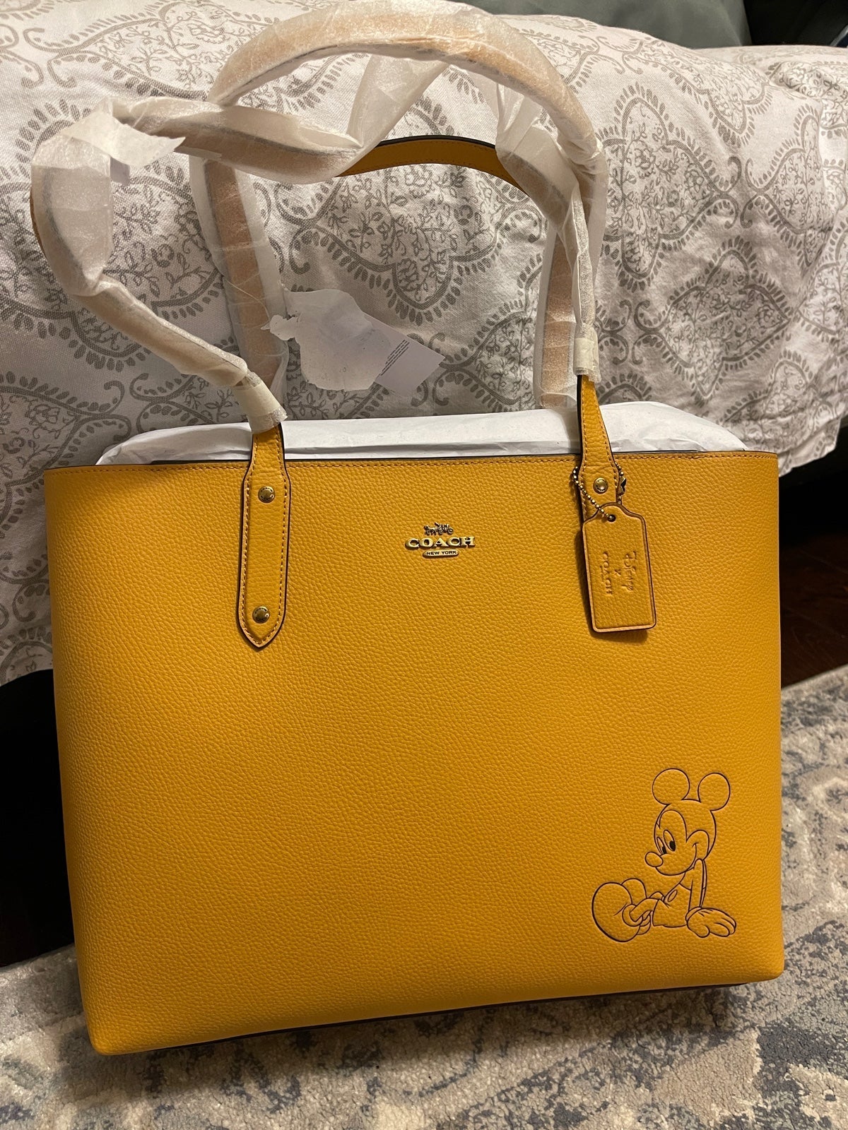 NWT Disney X Coach Central Tote With Zip With Mickey Mouse