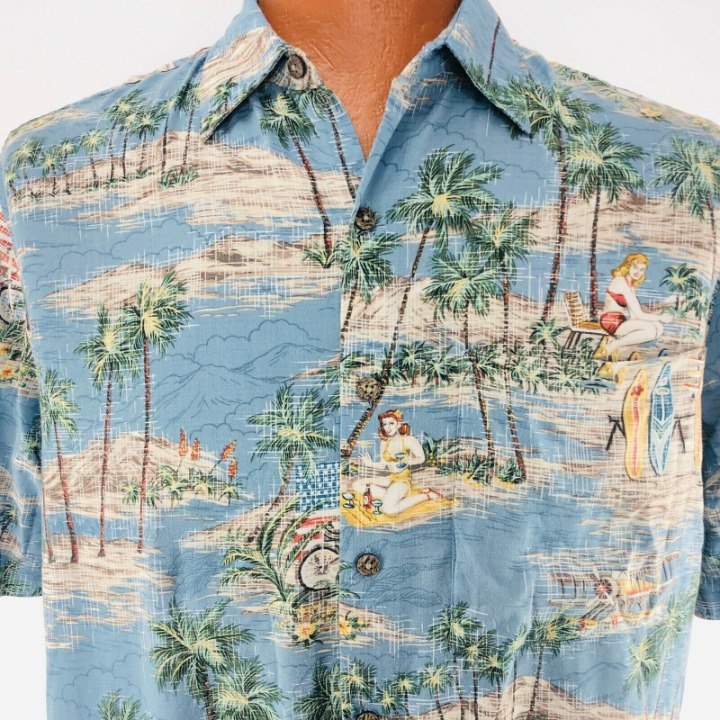 Batik Bay Hawaiian Aloha M Shirt Flag