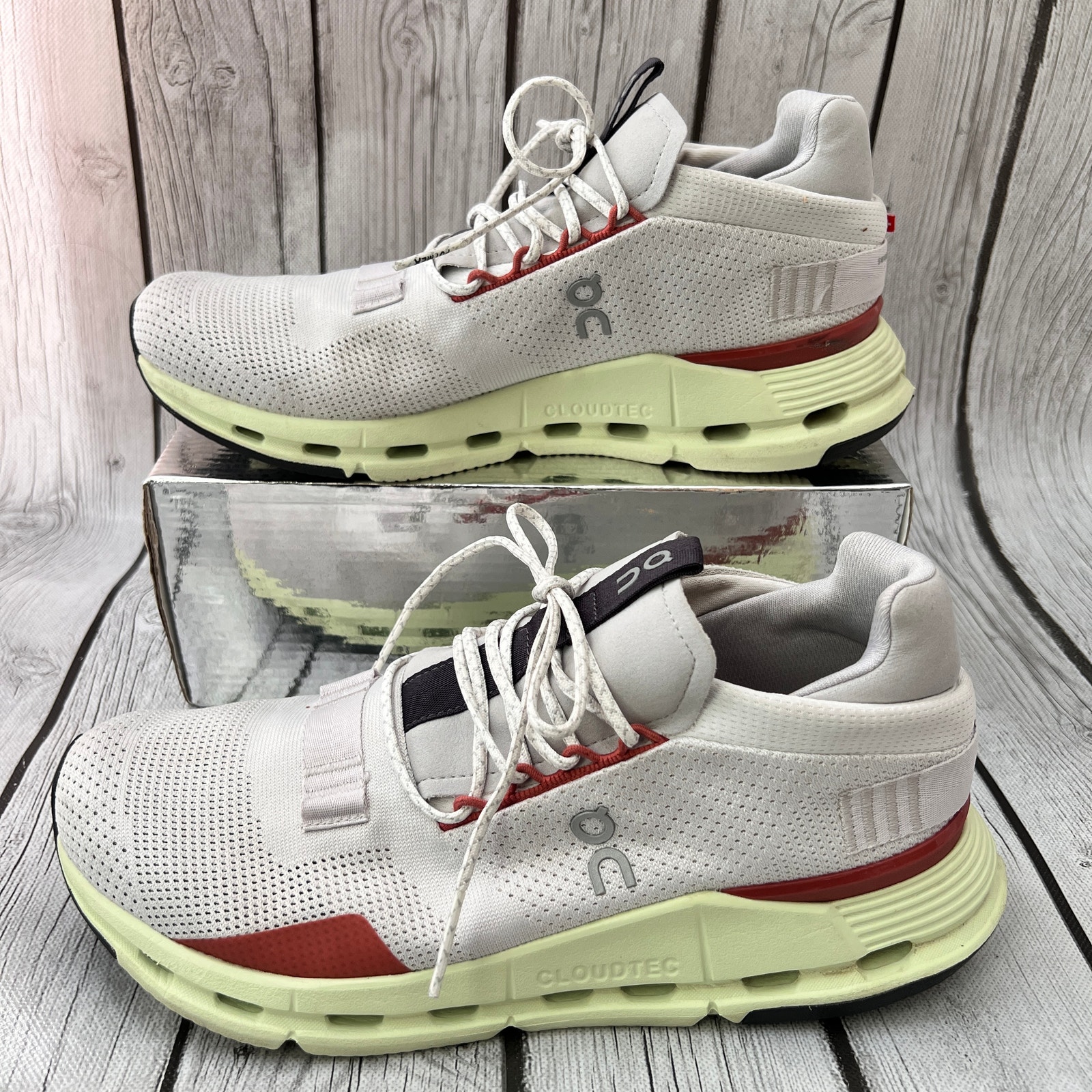 On Cloud Nova White Limelight Running Shoes (26.98489) Women’s Size 9.5