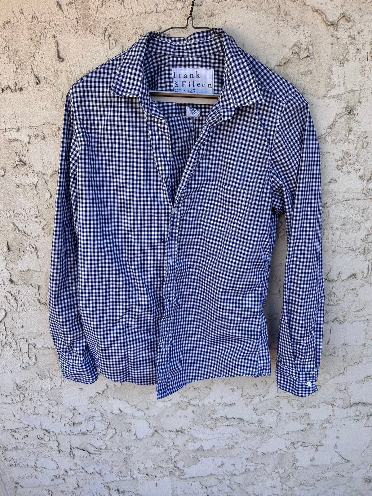 Frank & Eileen Shirt Womens XL Barry Gingham Plaid Button Up 100% Cotton