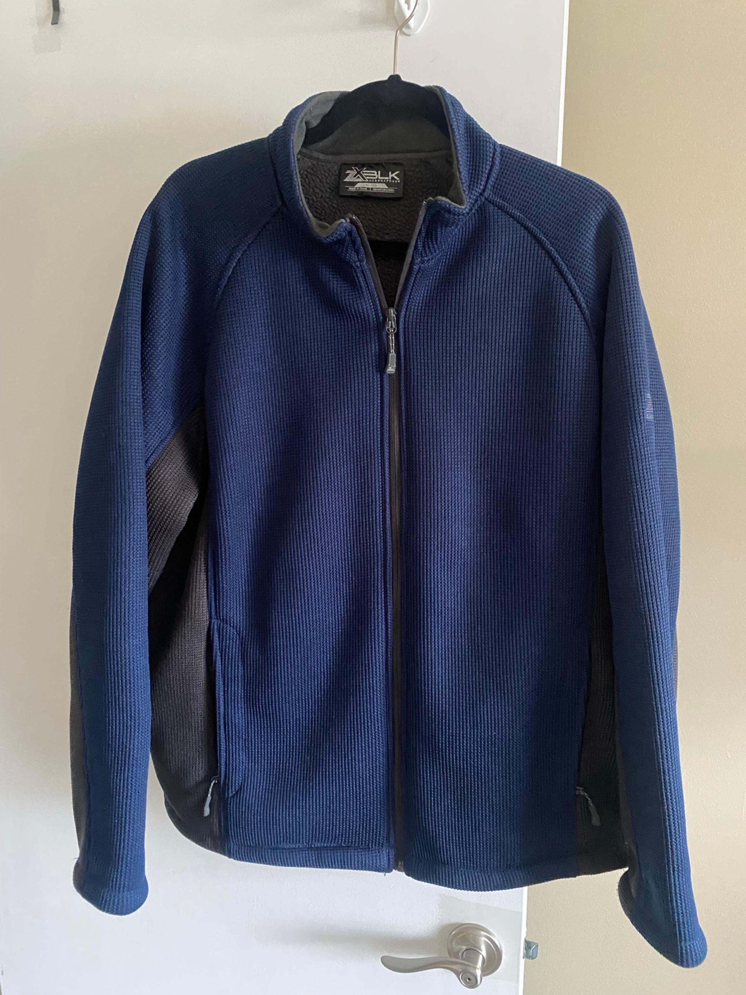 Zeroxposur ZXBLK Knit Fleece Navy Blue and Dark Gray Jacket Men’s Size XL
