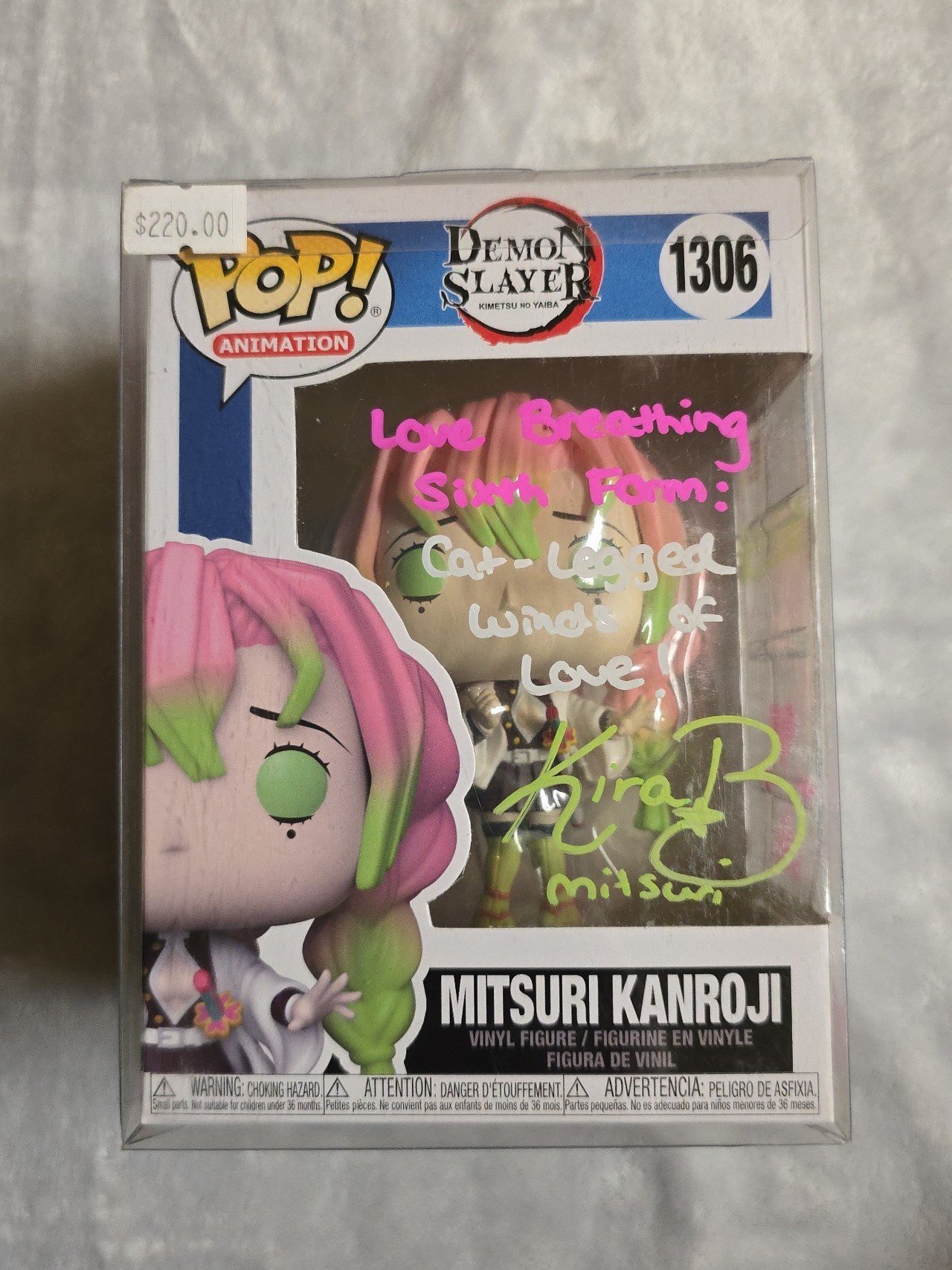 Mitsuri Kanroji Funko Pop Autograph/Quoted and PSA Certified