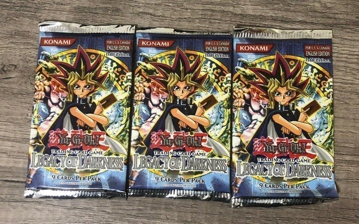 3x Konami YUGIOH Yu-Gi-Oh Trading Card Game Booster Cards LEGACY OF DARKNESS