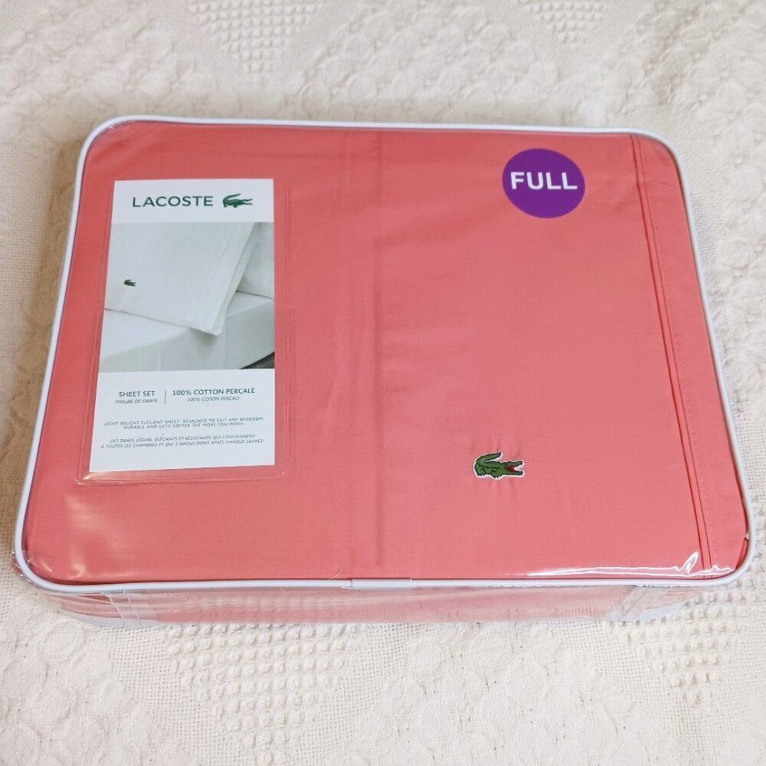 Lacoste Sheet Set Canyon Orange 4pcs 100% Cotton size Full