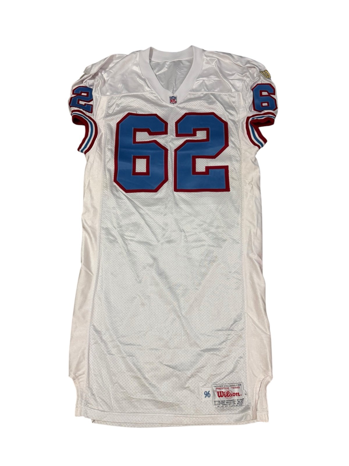 VTG Wilson Game Day Houston Oilers Jersey Mens 46 Stitched White RARE 90s
