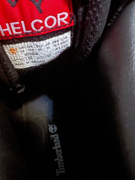 Black Timberlands Helcor boots size hotsell 14 MEN