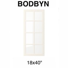 IKEA BODBYN 18x40 glass Door off-white 104.850.25 for kitchen SEKTION cabinet