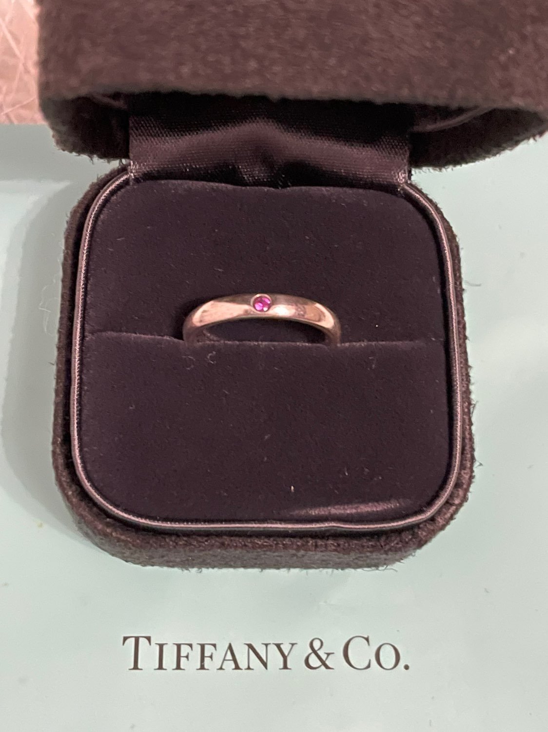 Tiffany & Co. Silver Pink Stacking Ring