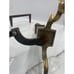 Vtg Andirons Brass Steeple Top Cast Iron Set Stamped Black Block Plinth 19.5