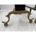 Vtg Andirons Brass Steeple Top Cast Iron Set Stamped Black Block Plinth 19.5
