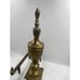 Vtg Andirons Brass Steeple Top Cast Iron Set Stamped Black Block Plinth 19.5