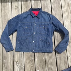 Vintage 70s JCPenneys Ranch Craft Denim Button Down Shirt Jacket Shacket Lined