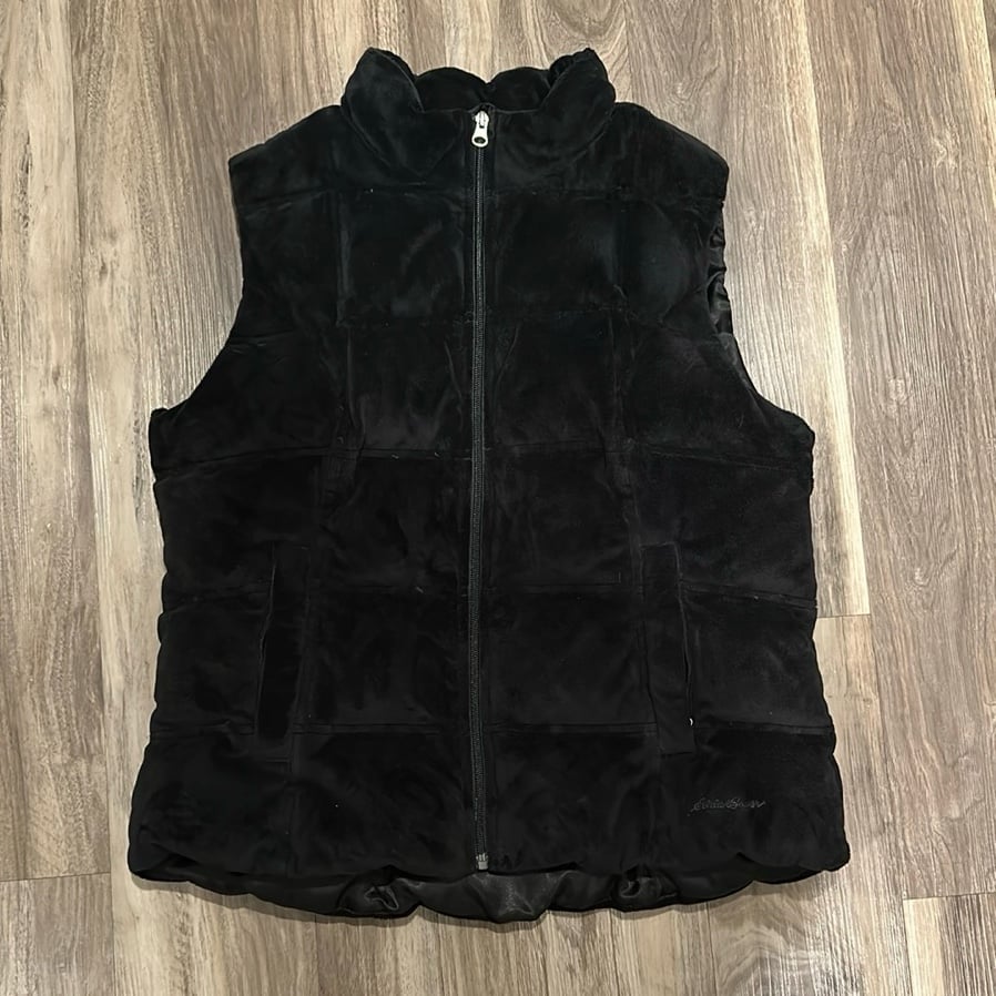 Y2K Eddie Bauer Goose Down Vest - Black Quilted Puffer
