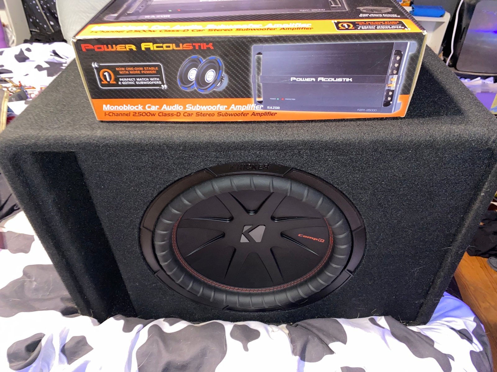 12 kicker sub with amp bundle