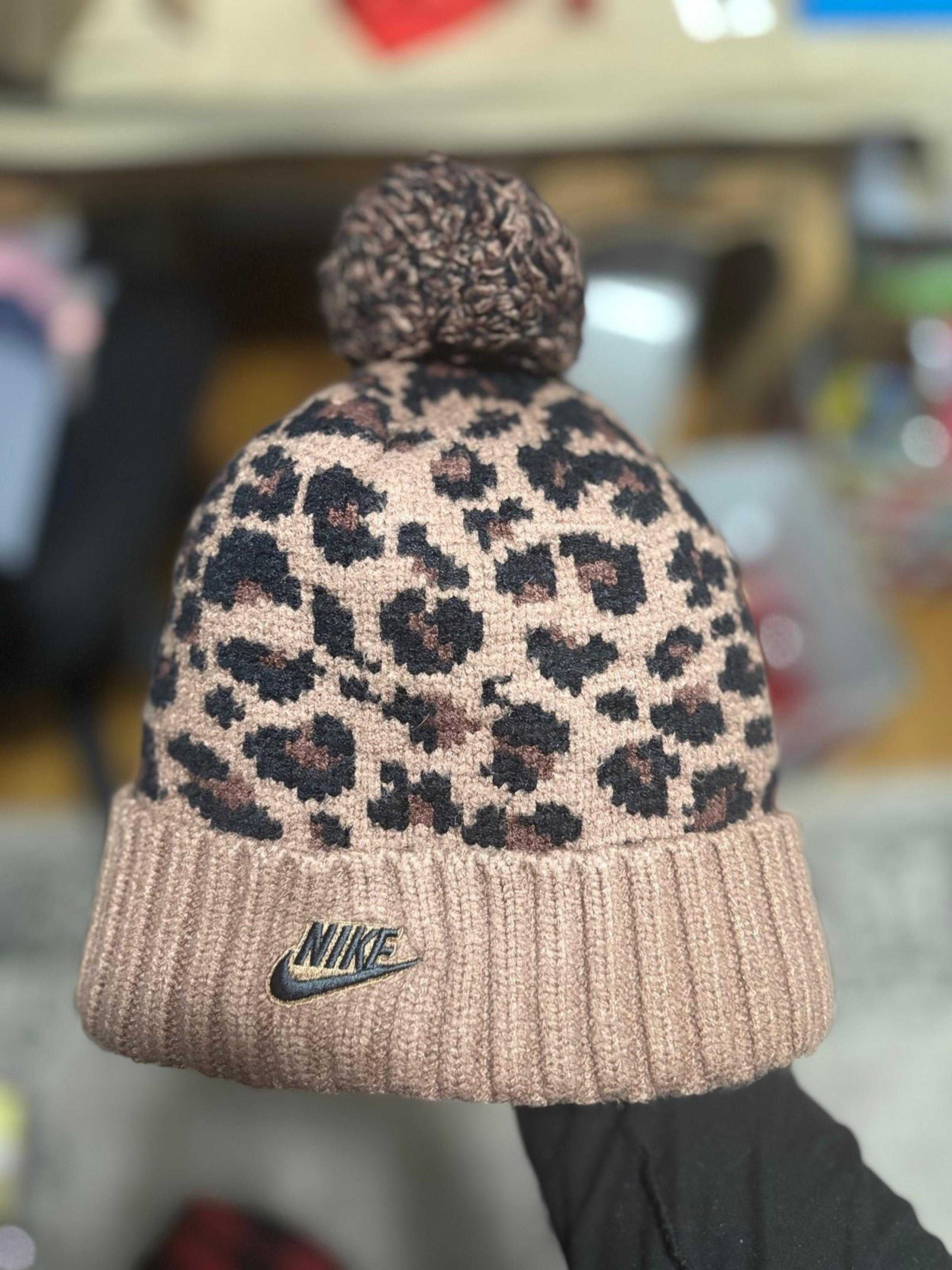 Nike Fleece Lined Leopard Print Beanie