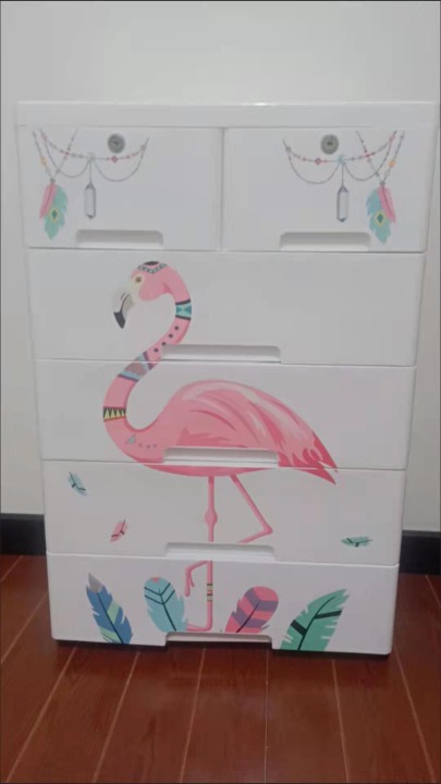 Flamingo Pattern Fashion Storage Cabinet