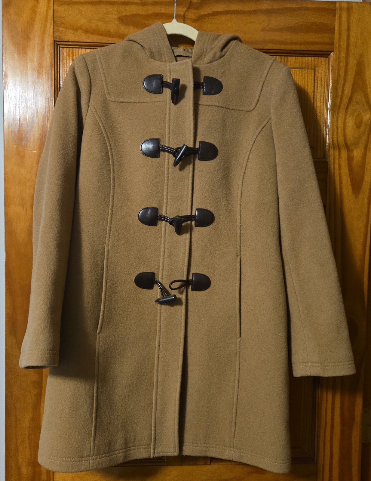 L.L Bean Women's Classic Lambswool Duffel Coat - Camel - Size 8 Reg
