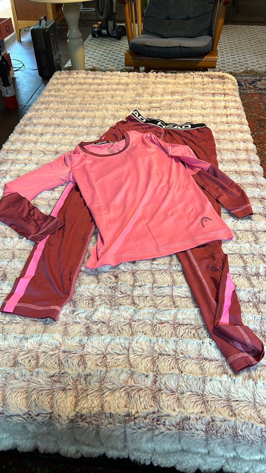 Head 2 pc girls base layer set or sleepwear