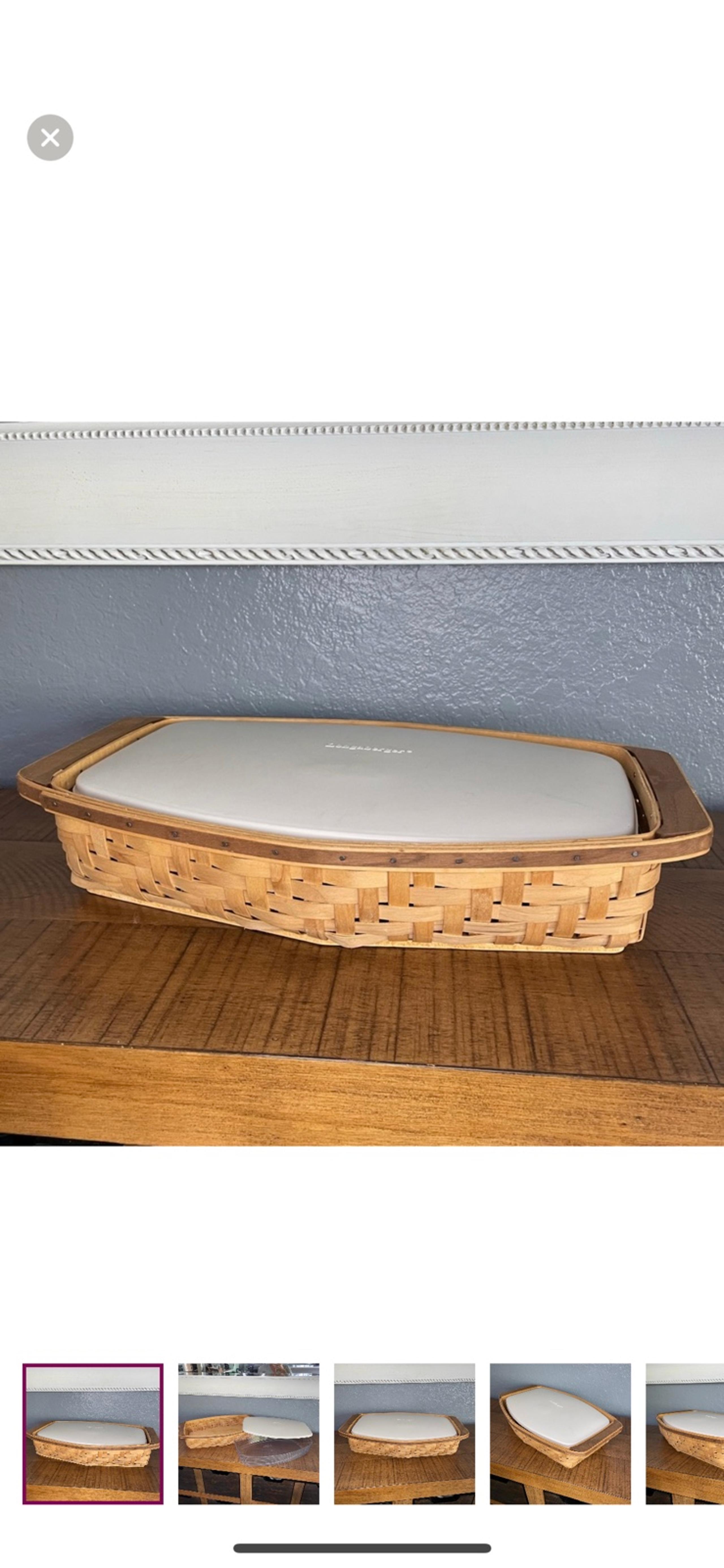 Longaberger Heartwood Serving Tray & Protector Food Storage Container with Lid