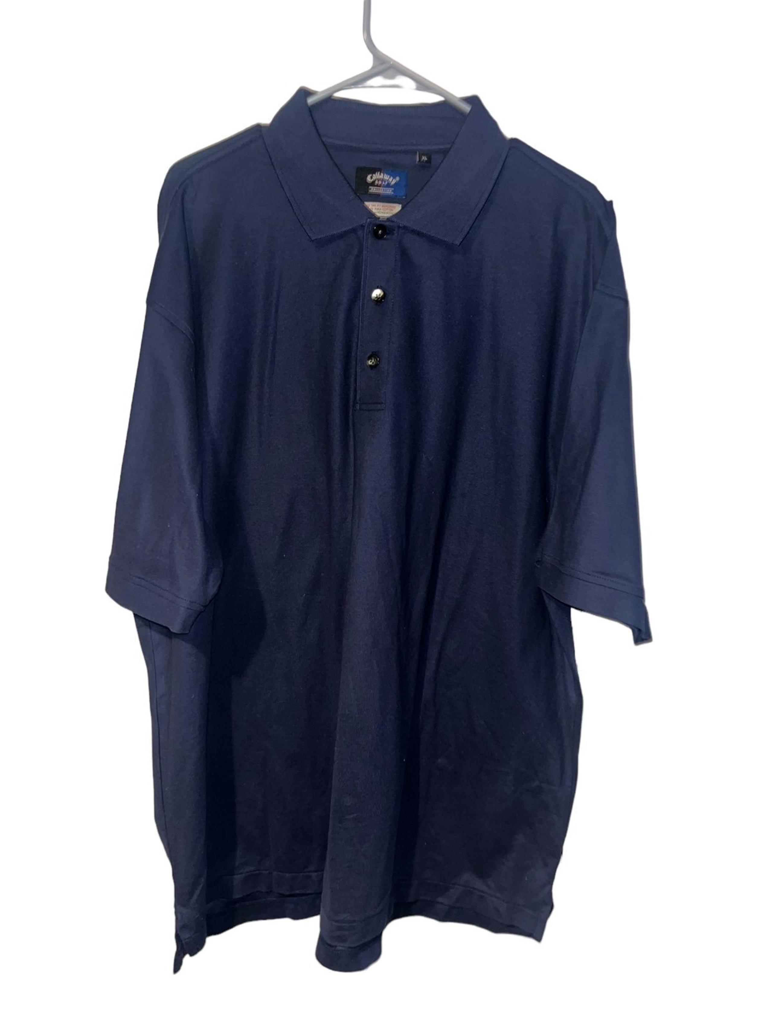 CALLAWAY GOLF POLO SHIRT men's size XL navy blue opti-dri sleeve/chest logo