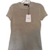 NWT Theory Gold Metallic Short Sleeve Crew Neck Top Women’s Size P