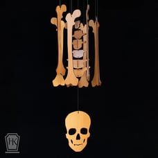 Halloween Skeleton Wind Chime Decoration | Solid Wood Wind Chime | Halloween Dec