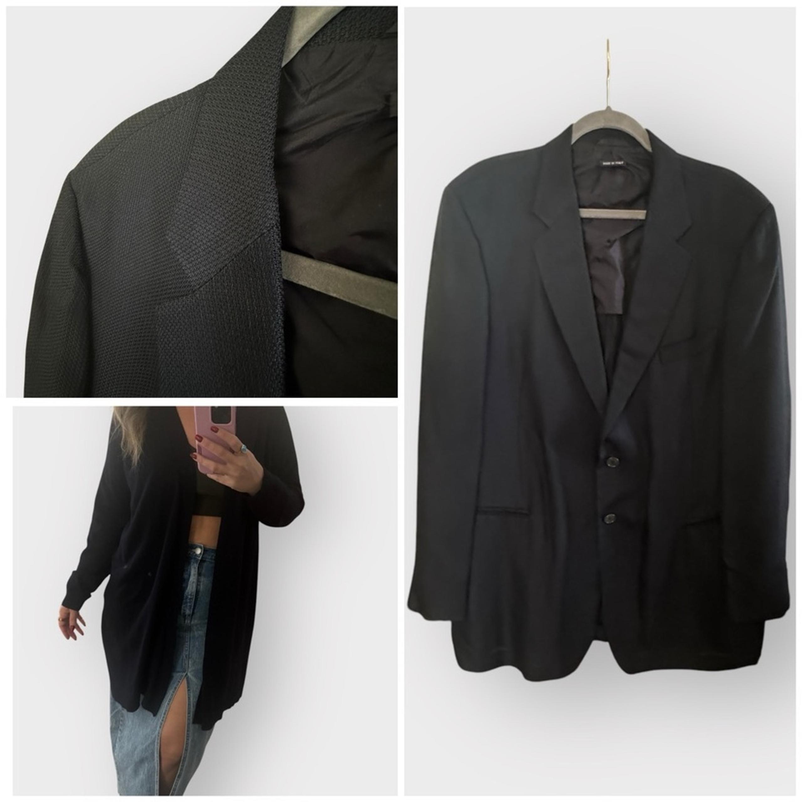 Giorgio Armani navy blue new wool blend blazer jacket