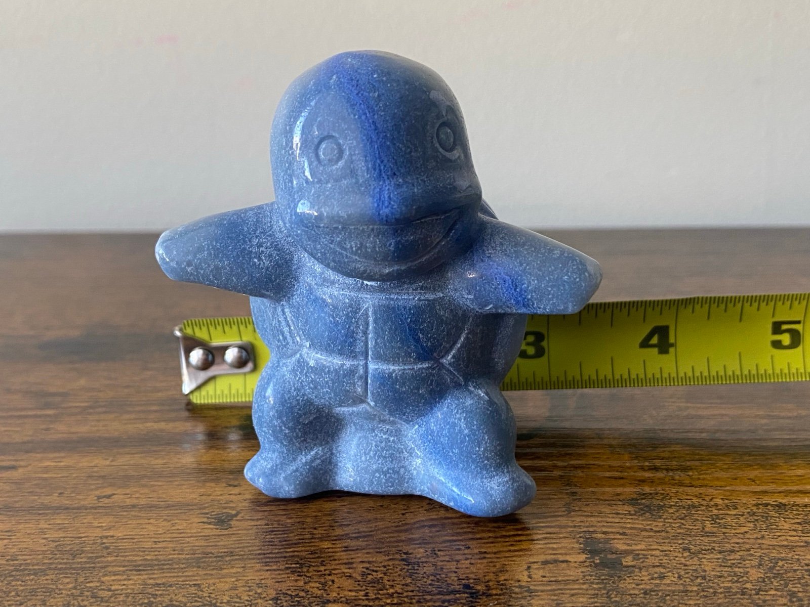 Natural Blue Aventurine Crystal Squirtle Pokemon Carving - detail