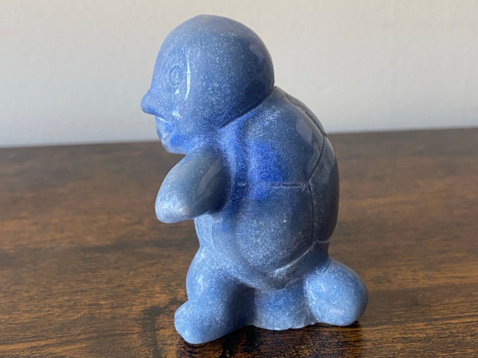 Natural Blue Aventurine Crystal Squirtle Pokemon Carving - detail